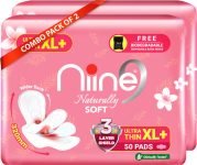 niine Naturally Soft Ultra Thin XL+ Sanitary Napkin With 3 Layer Shield for HEAVY FLOW Sanitary Pad(Pack of 100)