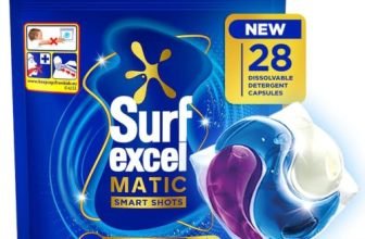 Excel 3 in 1 Smart Shots Unit Dose Liquid Detergent Pack of 28 Count for Both Front Load and Top Load Washing Machines|| (28 U x 19.9 g)