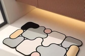 SKVM Memory Foam Water Absorbent Rectangular Shape Mat for Bathroom Kitchen Floor Door Entrance Anti Slip Foot Skid Shower mat (Design 9)
