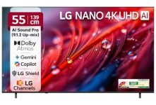LG 139 cms (55 inches) NU87 AI Series Nano 4K Ultra HD (3840 x 2160) Smart webOS LED TV 55NU870BPLA 2026