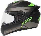 TVS X-Pod Motorbike Helmet(Black Grey)