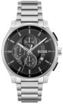 BOSS Peak 2.0 Qtz Chrono Black Round Dial Men’s Watch|Stainless Steel Material|Silver Color Band – 1514191