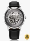 Titan Mechanical Automatic Mechanical Automatic Round Grey Dial Black Leather Strap Analog Watch  – For Men