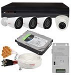 CP Plus 2.4 Megapixel, H.265+, 4 Camera Combo Kit with 4Ch DVR, 1 Dome 3 Bullet Cameras, 1TB HDD, Power Supply, 90Mtr Cable, Audio Mic and Connectors Wired Full HD CCTV Security Camera Set