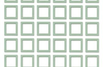 AbhiKalpya Art Studio Empty Mini Frames for Fridge Magnets, Notes, Collages, Wall Decoration Set of 30 (Mint Green & White)
