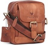 WildHorn Genuine Leather Mini Sling Bag for Men | Compact, Durable & Stylish | Buckle Closure | Front Zip Pocket | 1-Year Warranty