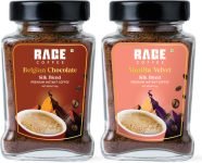 RAGE Silk Blend – Belgian Chocolate & Vanilla Velvet, Pack of 2 Instant Coffee(2 x 60 g, Assorted Flavoured)