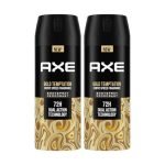 Axe Gold Temptation Long Lasting Deodorant Bodyspray For Men 150 ml, Pack of 2