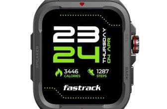 Fastrack Active Rugged Smartwatch with 1.83″ UltraVU HD Display|SingleSync BT Calling|Functional Crown|100+ Sports Modes|AI Coach|Auto Multisport Recognition|AI Voice Assistant|24×7 Health Suite|IP68