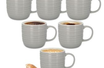 Treo by Milton Cove Ceramic Mug 200 ml I Microwave, Dishwasher Safe I 100% Food Grade I Stain, Odor Resistant I Coffee Mug, Tea Cup I Ideal for Daily use, Gifting, Set of 6, Grey