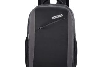 American Tourister Martt+ 02 | 30L Backpack | 17″ Laptop Bag | 3.5 Compartments | Office & College Backpack for Men and Women | Rain Cover included| Black/Grey | 1 Year Global Warranty