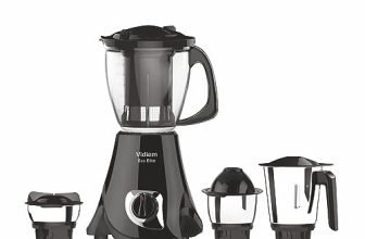 Vidiem Eva Elite Mixer Grinder 710 A, 750W with 4 Jars (1 Juicer + 3 Leakproof Jars) | Self-Locking Jars | ARIA Cool Tec Motor | Dynamically Balanced Blades | 5-Year Motor Warranty | Black
