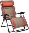 amazon basics Alloy Steel Outdoor Padded Adjustable Zero Gravity Folding Reclining Lounge Chair With Pillow (Red)