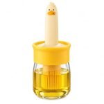 HOUSETIC Oil Dispenser Bottle with Silicone Basting Brush – 200 ml Duck Style Oil Jar for Cooking, BBQ, Baking and Air Fryer | BPA Free, Heat Resistant up to 230 C