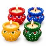 Decorative Matki Diya Candle Holders Set of 2