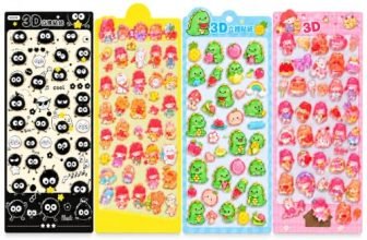 Stickers Puffy 3D Cartoon Character Sheet Decorative Craft Art Journaling