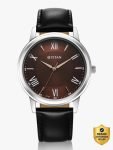 Titan Titan Karishma Brown Dial Black Leather Strap Analog Watch  – For Men