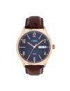 TIMEX Classics Analog Watch for man with Blue Round Dial & Brown Leather Strap Band Water Resistant Men’s Wrist Watches – TW0TG6515
