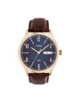 TIMEX Classics Analog Watch for man with Blue Round Dial & Brown Leather Strap Band Water Resistant Men’s Wrist Watches – TW0TG6515