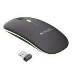Zebronics Wireless Mouse, Dual Mode 2.4GHz + BT, Up to 1600 DPI, USB Nano Receiver, Lightweight Design, Multicolor LED Lights, Rechargeable Battery (Blanc, Grey)