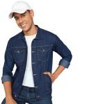 FTX Men Solid Dark Blue Denim Standard Length Jacket (535_2)_Xl