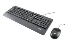 Acer PalmEase Wired Keyboard & Mouse Combo with Palm Rest |Plug & Play USB 2.0, 1600 DPI, Co-Pilot Key, Rupee ₹ Symbol | 10m Range, 10M Keystroke Life | Windows & Mac Compatible – Black