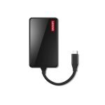 Lenovo 100 USB-C Travel Dock (Charging Host Upto 100W | 3xUSB-A 3.0 | 1 x HDMI 1.4, 4K @ 30 Hz |1 x Video Output| 1 x VGA, Up to 1920 x 1080 @ 60 Hz | 1 Year Warranty | Black), GX91M73945