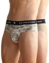 U.S. POLO ASSN. Mens Elasticized Waist OEB09 Underwear Briefs – Pack of 2 (Camo Beige – Beige XL)