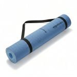 Amazon Basics TPE Yoga & Exercise Mat with Carrying Strap | 6 mm Thick | Non-Slip Grippy Surface | Lightweight & Eco-Friendly Rubber-Like Material | Floor Protection | Ideal for Yoga, Pilates, Stretching & Fitness | 183 x 61 cm | Dark Blue & Light Blue
