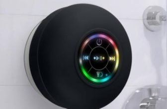 Portable Bluetooth Shower Speaker with RGB LED Light, Wireless Waterproof Speaker with Strong Suction Cup, Rechargeable Music Speaker with Hands Free Calling and Music Controls for Bathroom