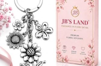 JB’S LAND Floral Charm Keychain Vintage Flower Metal Key Ring for Women
