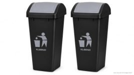 Cello Plastic Garbage Swing-Lid Dustbin 48 Ltr, GREY/GREY (COMBO)