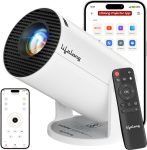 Lifelong Lightbeam Smart LED Projector, Android 14, 1080P & 4K HD Support, 4000 Lumens (4000 lm / 1 Speaker / Wireless / Remote Controller) Portable Projector(White)