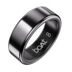 boAt SmartRing Active Plus, Auto HR, Sleep, SpO2, Stress & Skin Temperature Monitor, Stainless-Steel Build, 5 ATM, Weighs Only 5 gm, Portable Charging Case, smart Ring for Men (8, Midnight Black)