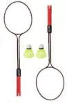 NSP Double Shaft Florescent 2 Badminton Racket,2 Plastic Shuttles Kit Badminton Kit