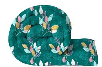 BSB HOME 220 GSM Reversible Microfiber AC Comforter/Blanket/Quilt/Duvets for Winter Single Size Bed (240X152 cm, Green & Blue)| TC – 180