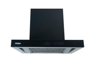 Haier 60cm 1600m³/hr BLDC Autoclean T-Shape Chimney | Easy Clean Filterless with Touch/Gesture Control | 10 Yr Motor, 4 Yr Comprehensive Warranty | Free Installation & Pipe | HIH-T1600-BLDC-IN | Black