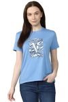 Van Heusen Women’s Regular Fit T-Shirt (VWCTURGPL40200_Light Blue S)