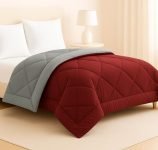 BSB HOME Luxury Reversible Comforter Double Size | Dual Color Soft Quilt for AC Room | Winter & Summer | Rainy Season Plush Microfiber | Solid Color Comforter – 90×100 Inches, Grey & Maroon