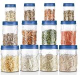 Stysol 12 Pcs Combo Unbreakable Air Tight Shape Kitchen Storage Container,Food Storage Container,Snacks Container,Plastic Grocery Container (Set Of 12-300Ml,650Ml,1200Ml) – Transparent