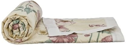 Amazon Brand – Solimo Double Microfiber Quilt|100% Microfiber Exterior|120 GSM|for Mild Winters and Ac Rooms (Brown Foliage)