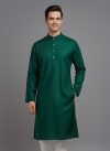 Tibra Collection Men Solid Straight Kurta(Dark Green)