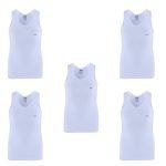 Euro Boy’s Regular Solid (Pack of 5) Jr Micra Vest Round Neck_White_8-9 Years