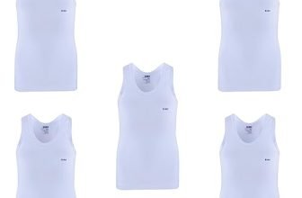 Euro Boy’s Regular Solid (Pack of 5) Jr Micra Vest Round Neck_White_8-9 Years