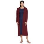 Amante Women’s Cotton Blend Full Sleeves Sleep Robe Maroon S