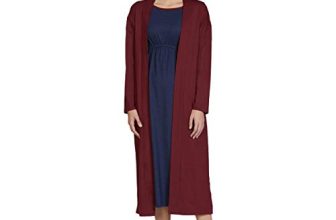 Amante Women’s Cotton Blend Full Sleeves Sleep Robe Maroon S