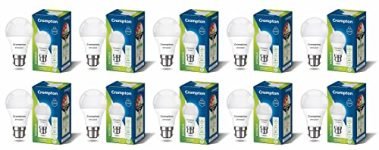 Crompton Dyna Ray 9W LED Bulb B22 | 945 Lumens, Pack of 10 | 945 lumens; wide light spread; value pack of 10 for a whole-home fit-out; energy efficient; cool day light