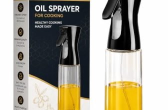 Misamo Enterprise Oil Sprayer, 220ml Glass Oil Spray Bottle, Black
