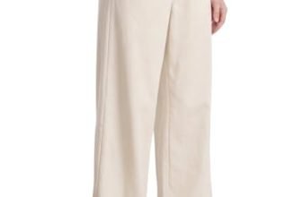 Vogaan Women’s Cream High-Waist Korean Trousers with Wide Baggy Fit | Trendy GenZ Streetwear Pants | Trousers | Women Trousers