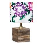 tu casa Wooden Table Lamp | Carnation Shade | Bedroom Decor ! Living Room